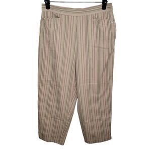 Talbots high waist striped cotton cropped capri pants size 10